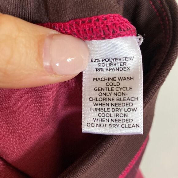 Lou & Grey -Pink/Red Color blocked -7/8 Leggings- Size LARGE - Picture 9 of 11